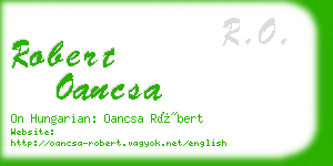 robert oancsa business card